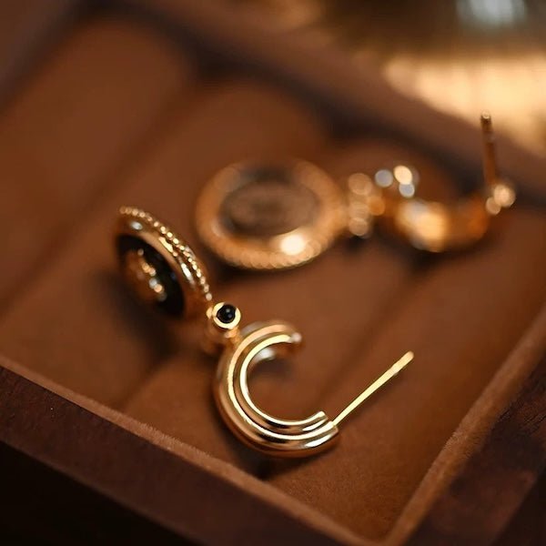 Midnight Rose Emaille Drop Oorbellen