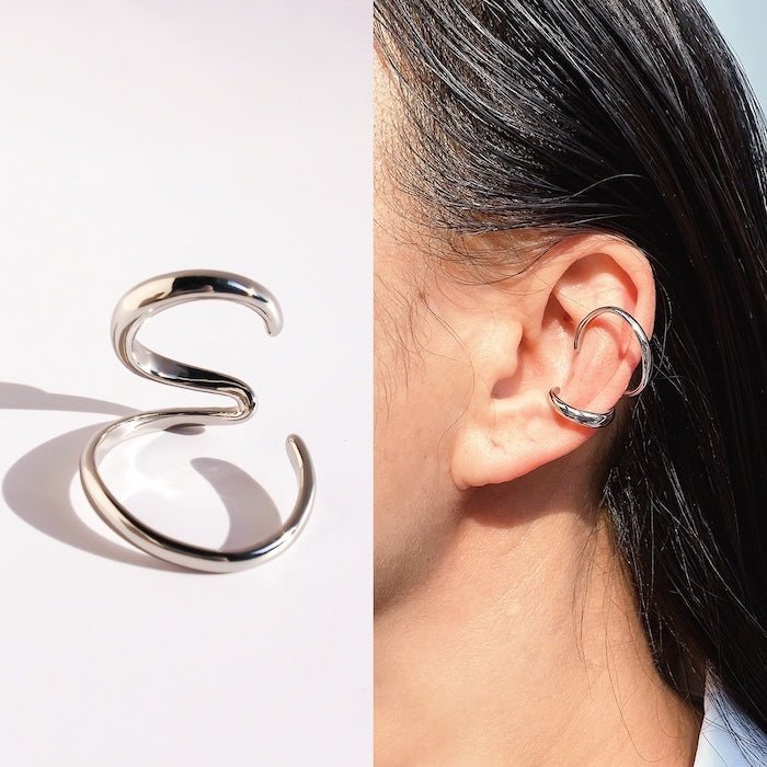 Minimalistische Wave Line Ear Cuff