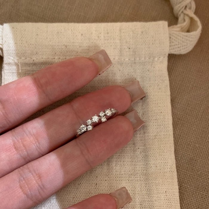 Slanke zilveren ster stapelring