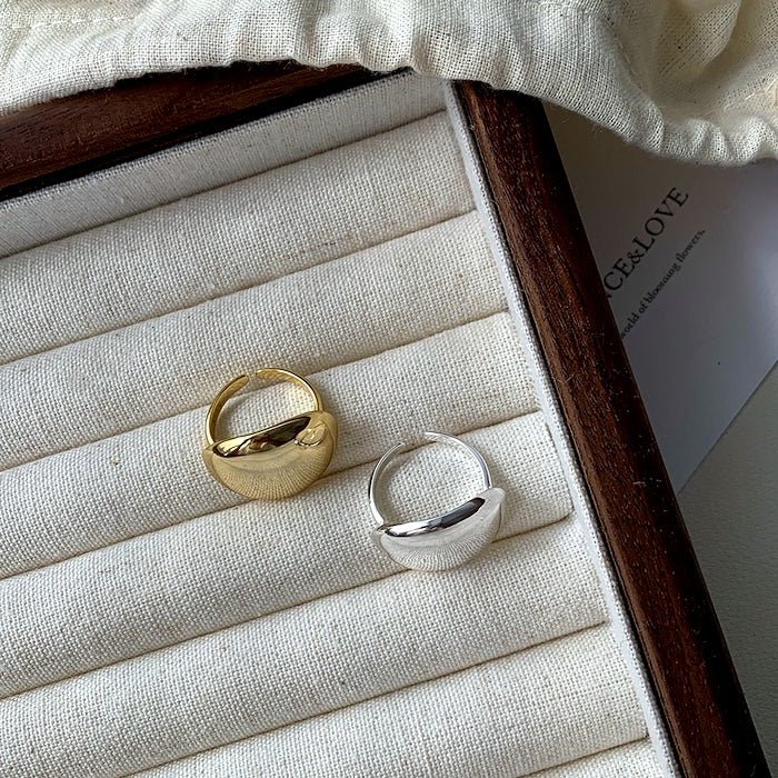 Minimalistische spiegelpunt verstelbare ring
