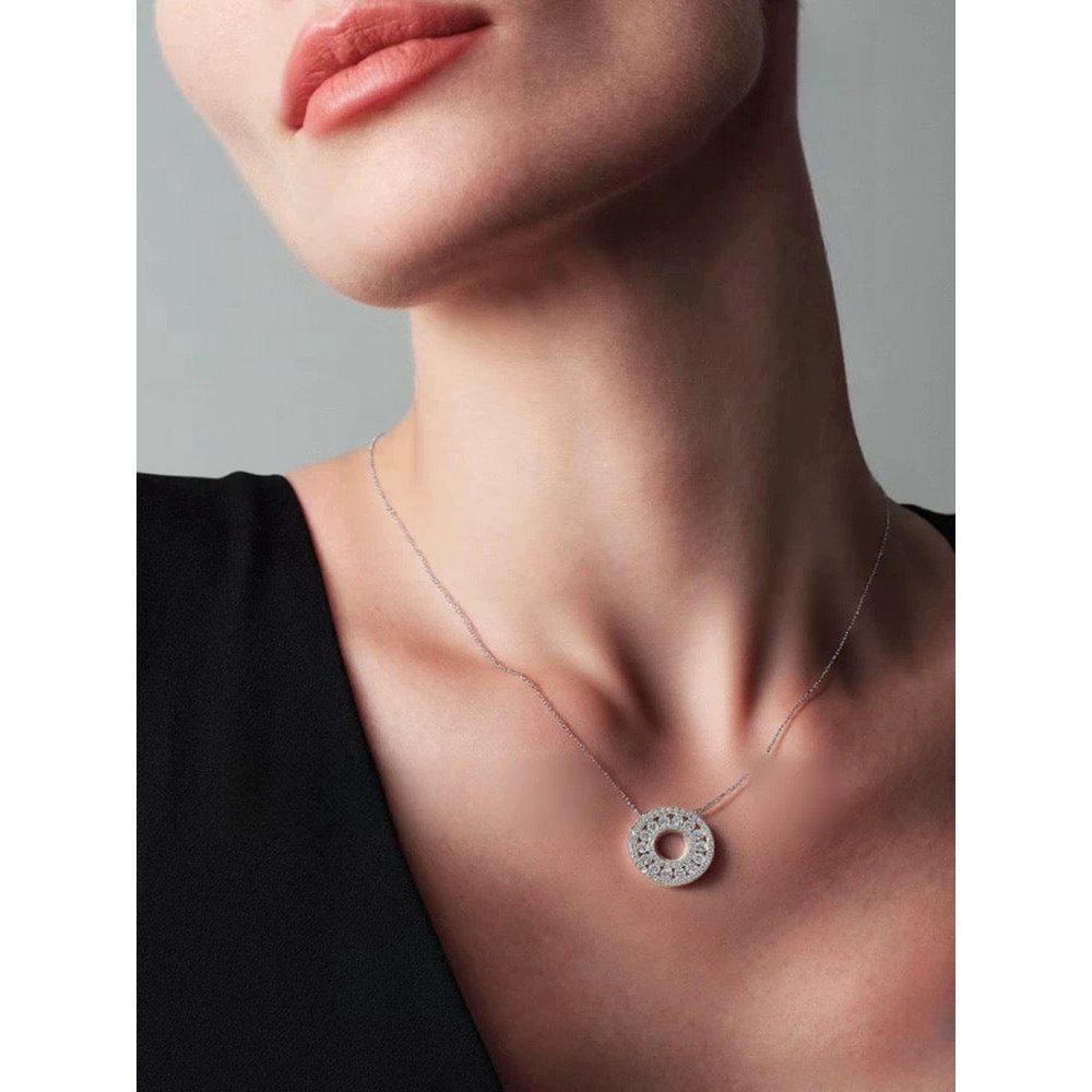 Baan Moissanite cirkel ketting