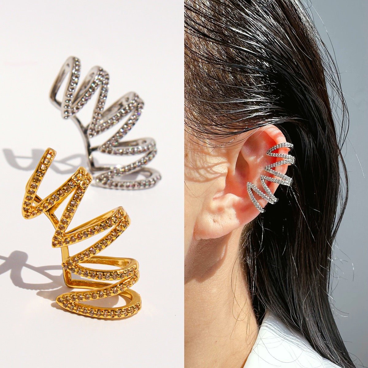Geometrische Pavé Wrap-oormanchet