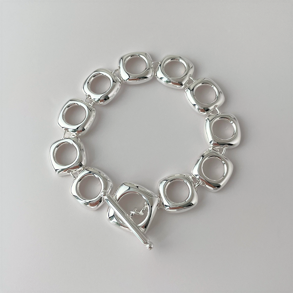 Gedurfde vierkante frame-schakels armband-OT-gesp