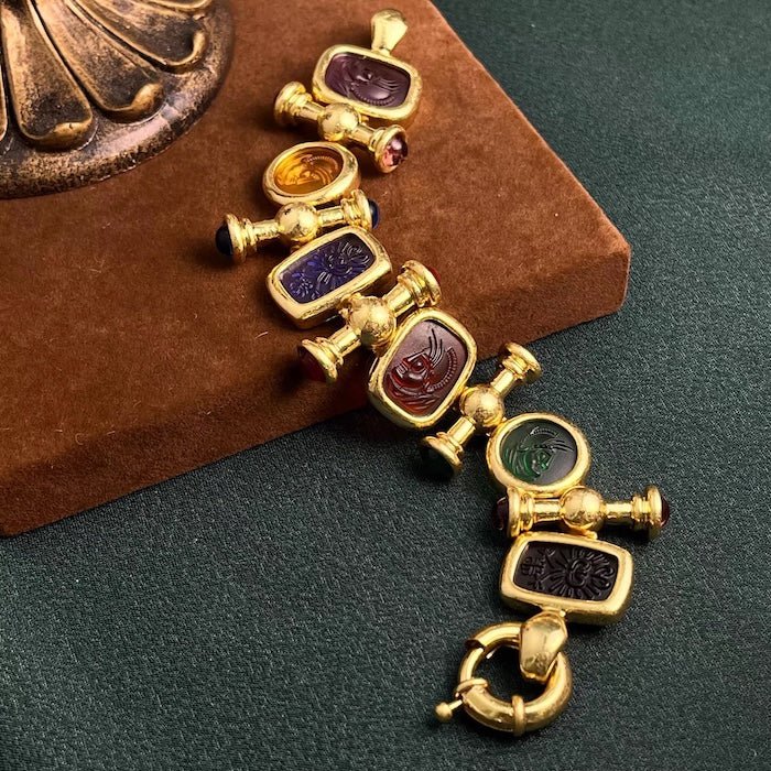 Imperial Cameo Charm Statement Armband