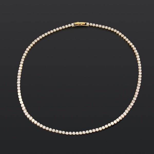 Tijdloze Rivière-chokerketting met diamantlook