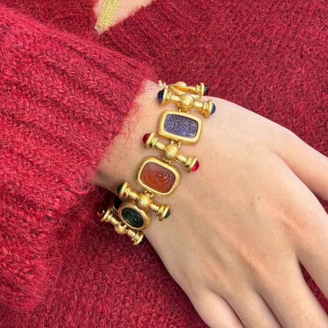 Imperial Cameo Charm Statement Armband