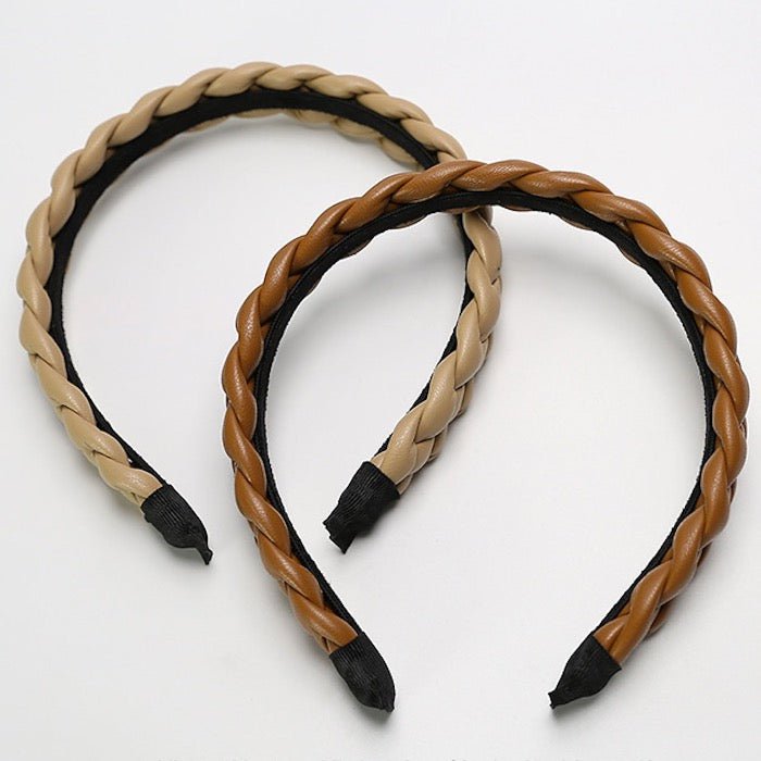 Gevlochten hoofdband in leerlook