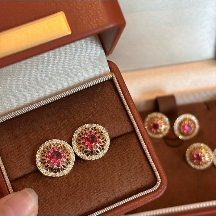 Vintage stijl Halo Crystal Stud Oorbellen
