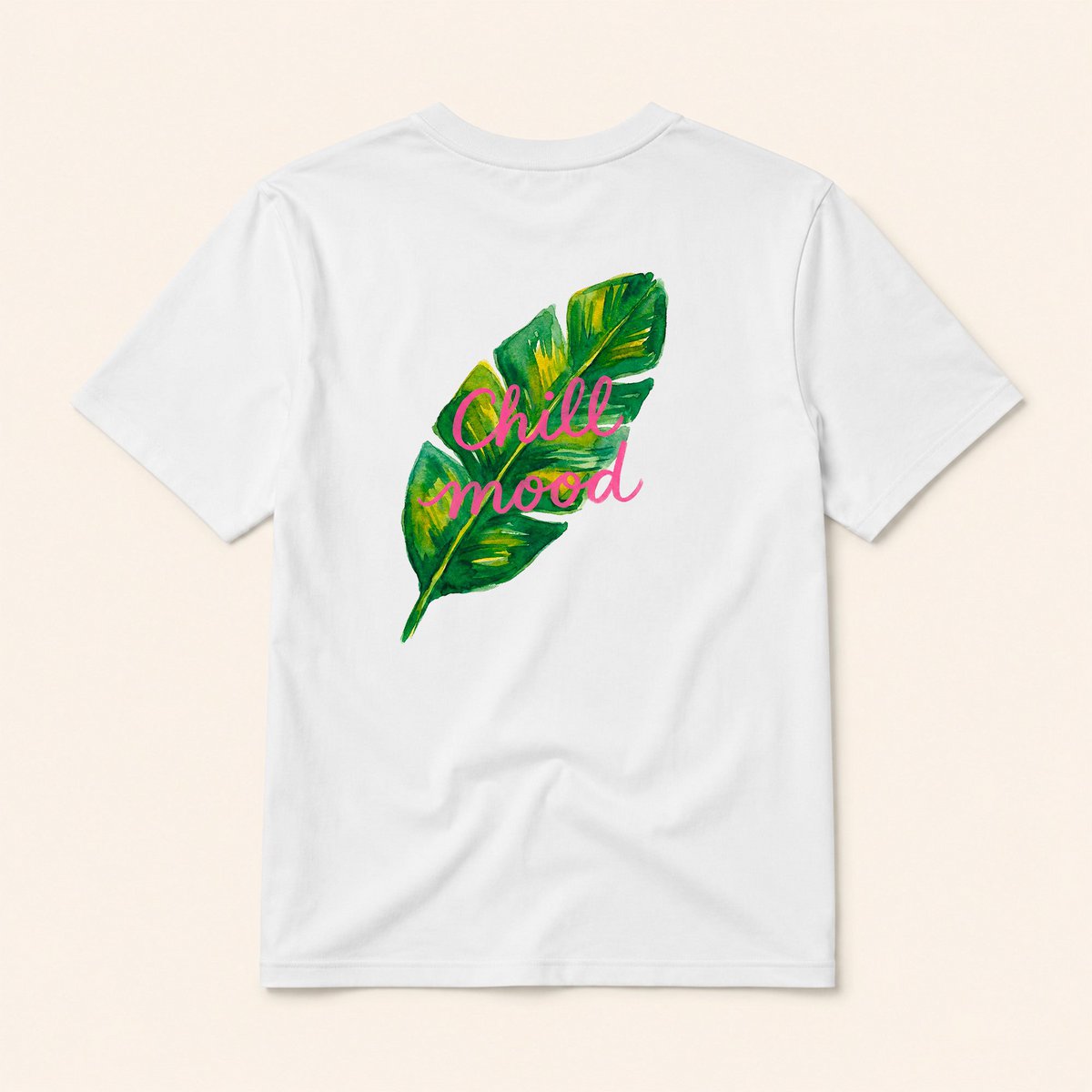 T-shirt met bananenblad