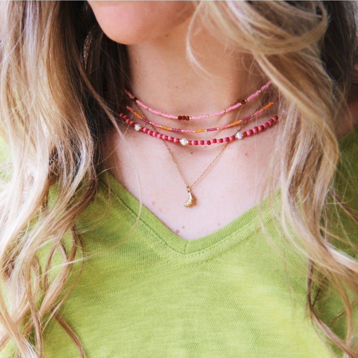 Fijne ketting met een mini-croissant