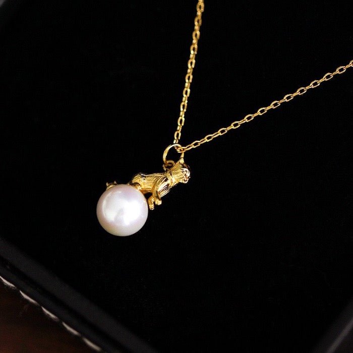 Asymmetrische kat oorbellen & ketting