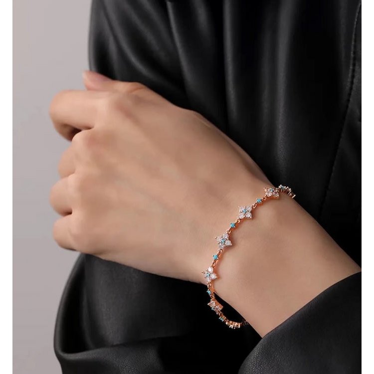 Turquoise klaver Sparkle armband