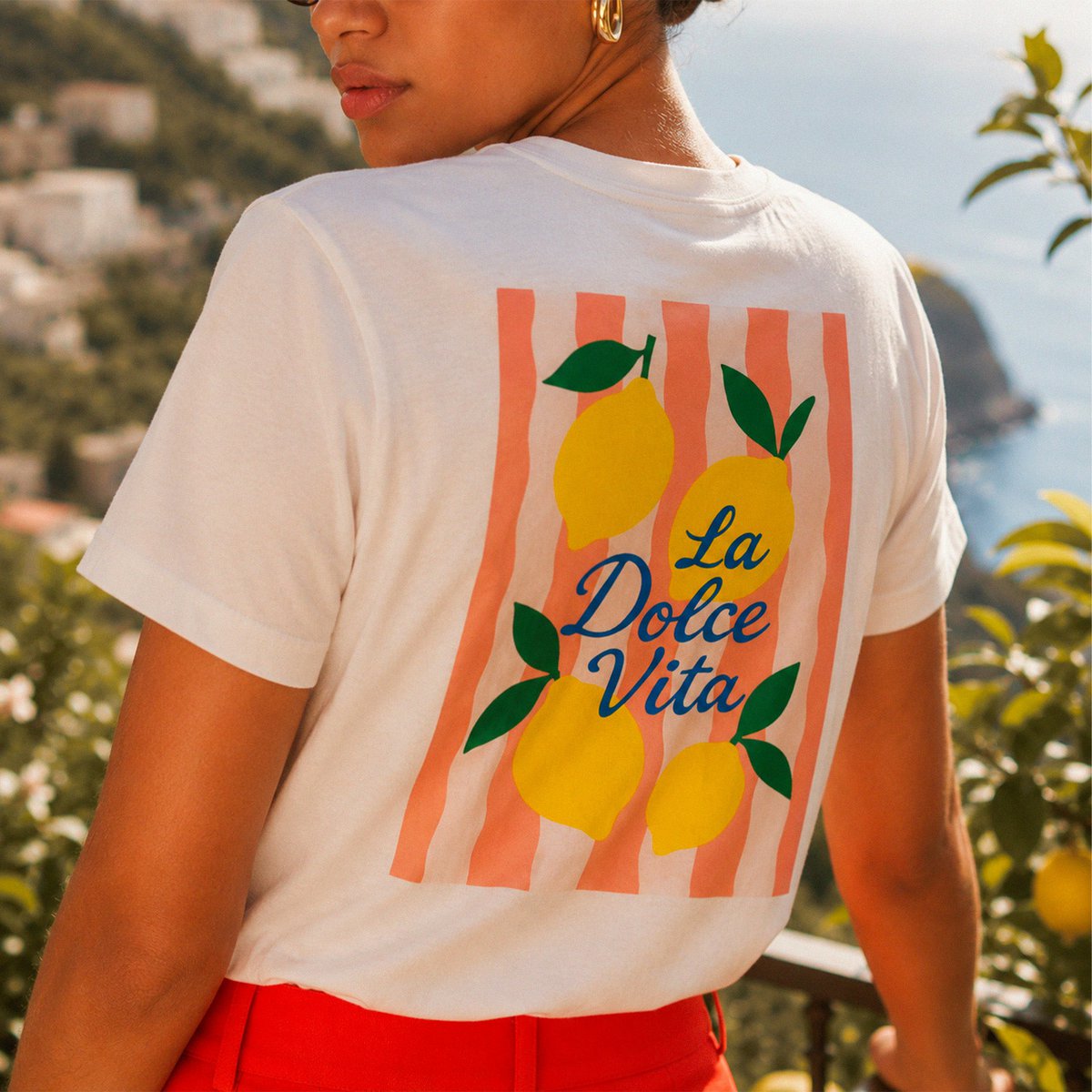 T-Shirt blanco Dolce Vita citroen