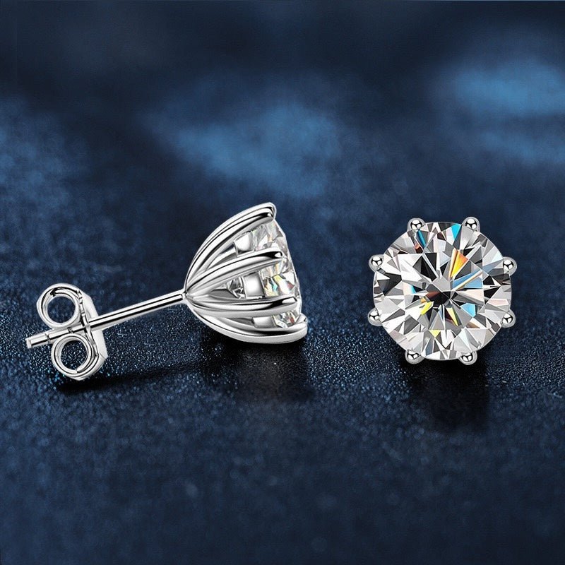 Klassieke Solitaire Moissanite oorbellen-6 klauw & 8 klauw