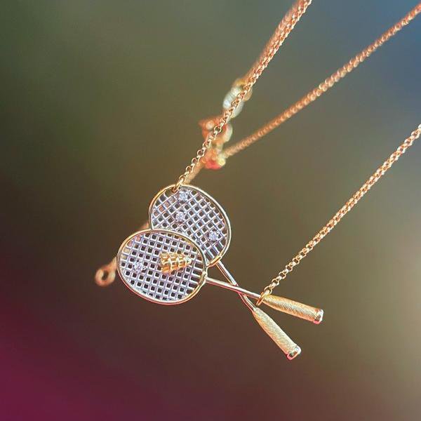 Unieke badmintonracket-ontwerpketting