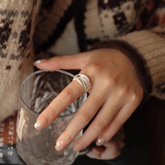 Verweven Sterling zilveren ring