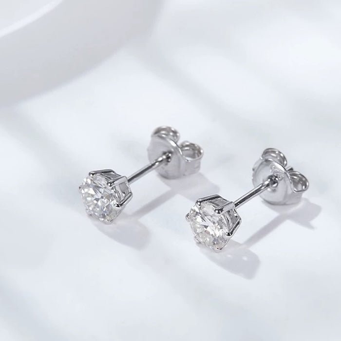 Klassieke Solitaire Moissanite oorbellen-6 klauw & 8 klauw
