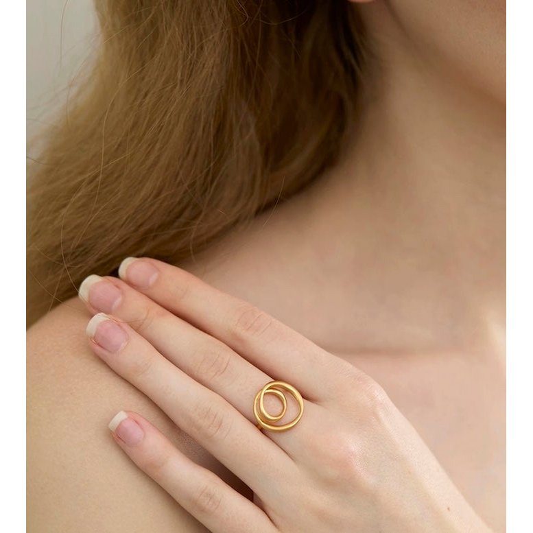 Minimalistische Swirl Line Ring - Goud en zilver