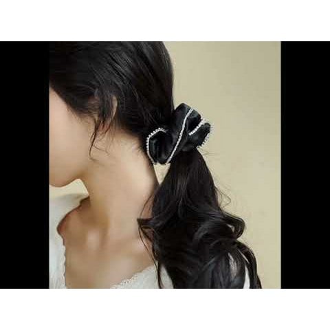 100% zijde oogverblindende haarscrunchie - 19 mm - diamantversiering