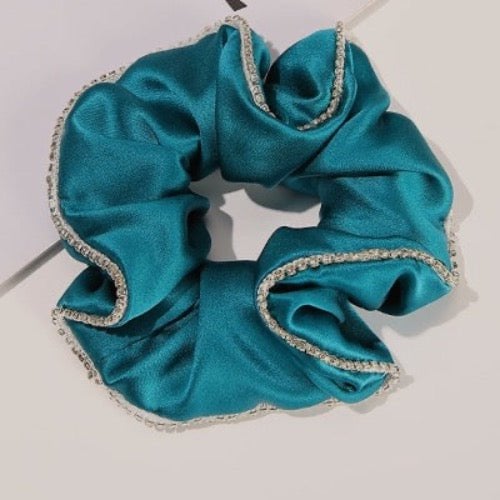 100% zijde oogverblindende haarscrunchie - 19 mm - diamantversiering