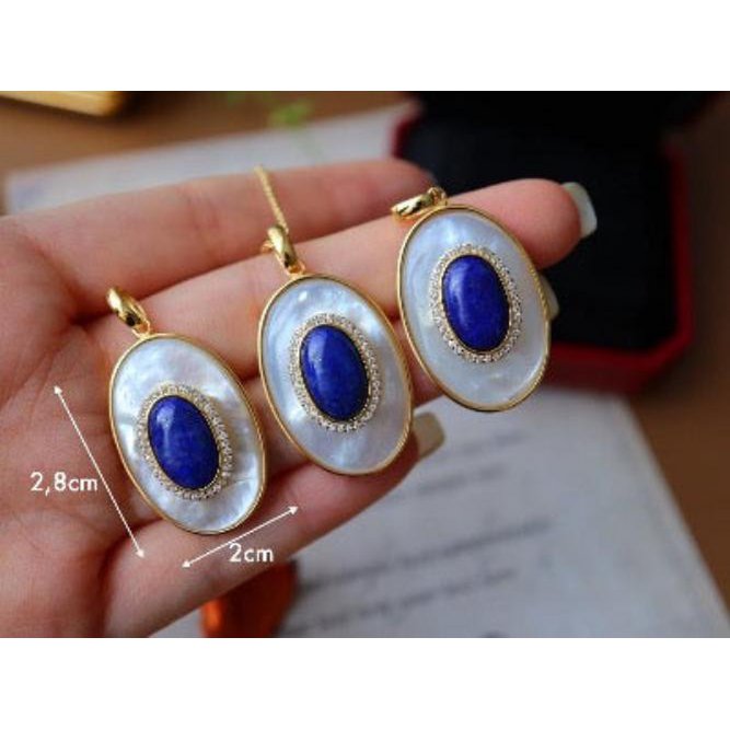 Heirloom Lapis Lazuli & Parelmoer hanger ketting