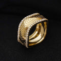 Luxe accordeon gevouwen getextureerde ring