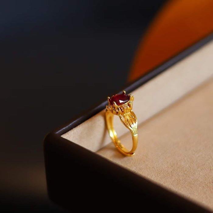 Natuurlijke Ruby Solitaire-instructiering