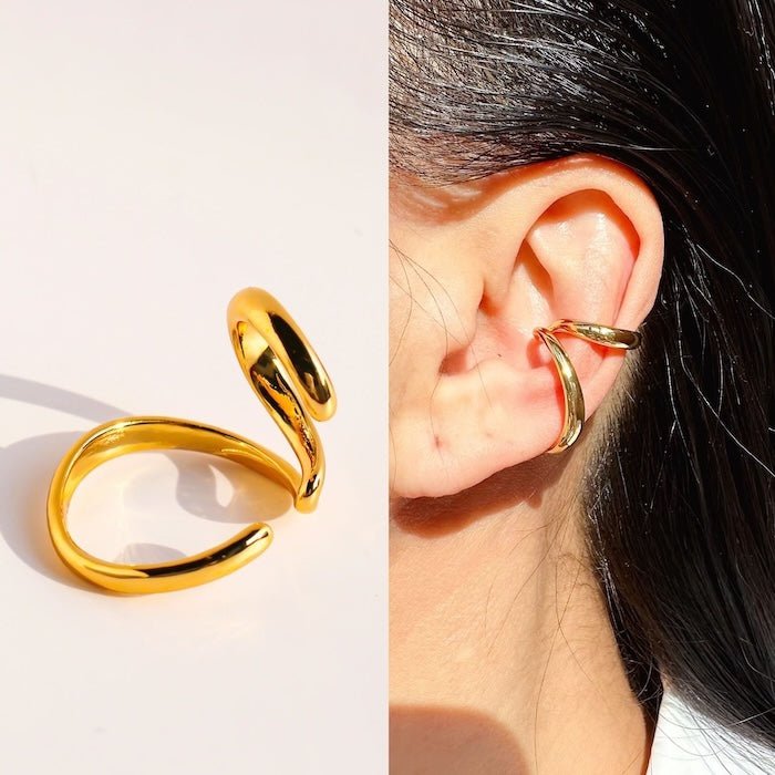 Minimalistische Wave Line Ear Cuff