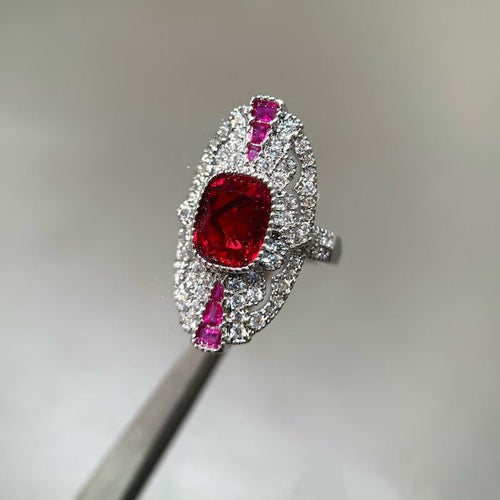 Art Deco stijl Ruby statement ring