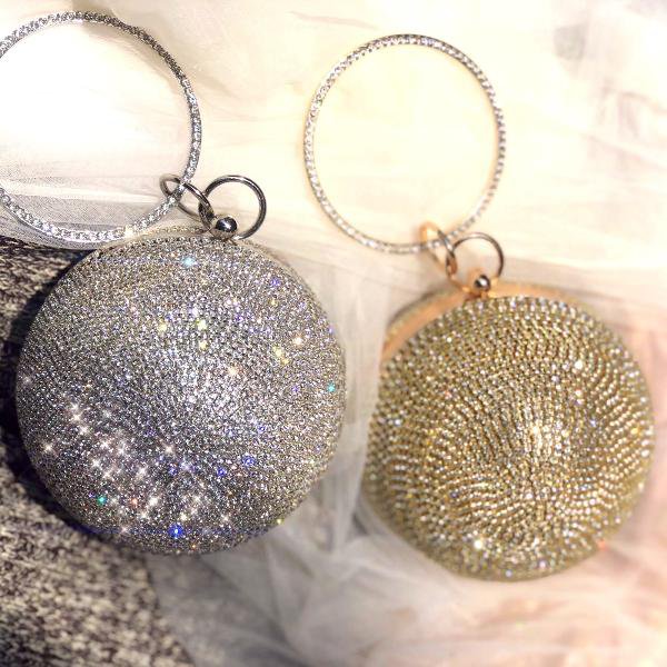 Luxe Ball Clutch-BlingBling Diamanten-Goud & Zilver