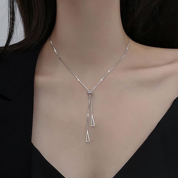 Sterling zilveren driehoek ketting