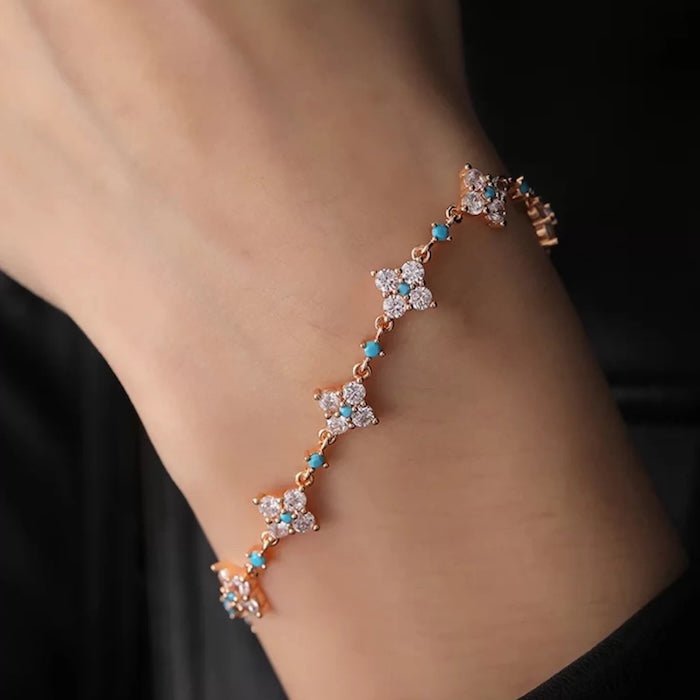Turquoise klaver Sparkle armband