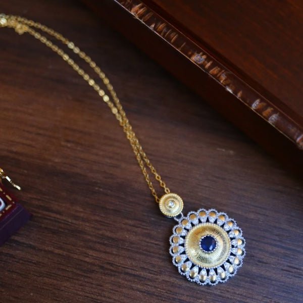 Saffier Soleil hanger ketting