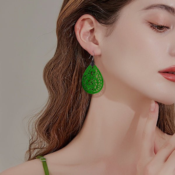 Ruyi Jade waterdruppel oorbellen