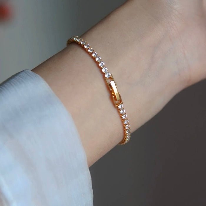 Tijdloze tennisarmband met diamantlook