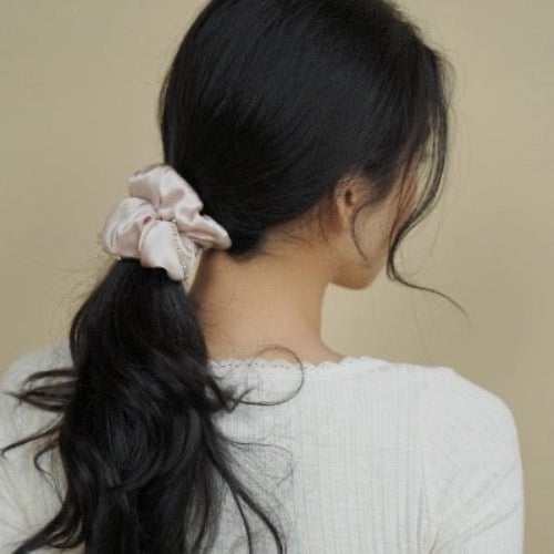 100% zijde oogverblindende haarscrunchie - 19 mm - diamantversiering