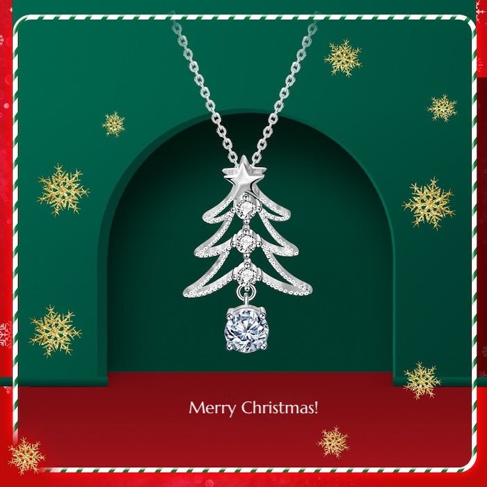 Moissanite kerstboom ketting