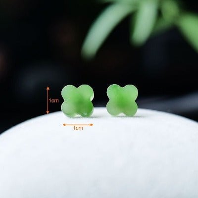 Lucky Clover Tian Jade oorstekers