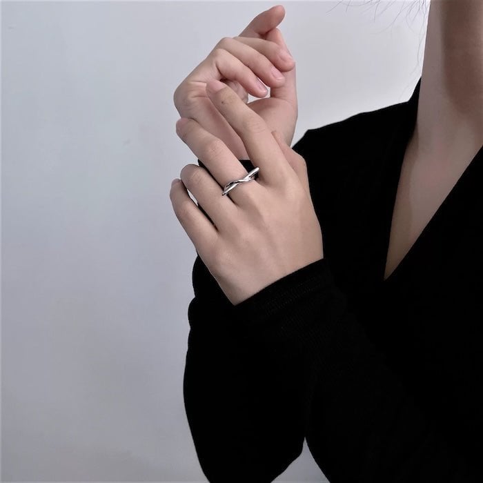 Minimalistische knoopring – 925 sterling zilver