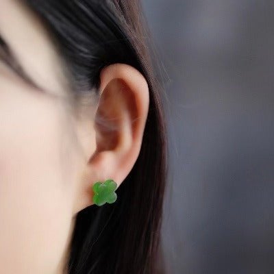 Lucky Clover Tian Jade oorstekers