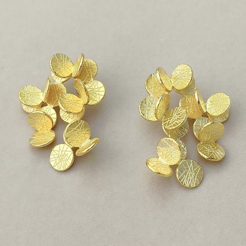Gouden bloemblaadje boeket oorbellen