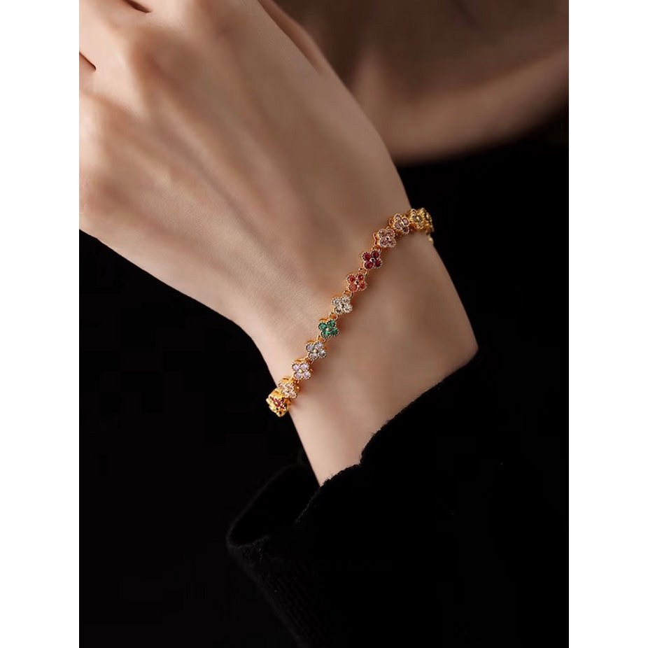 Caleidoscoop klaver kristal armband