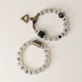 Snoep Agaat kralenarmband met bronzen bedel