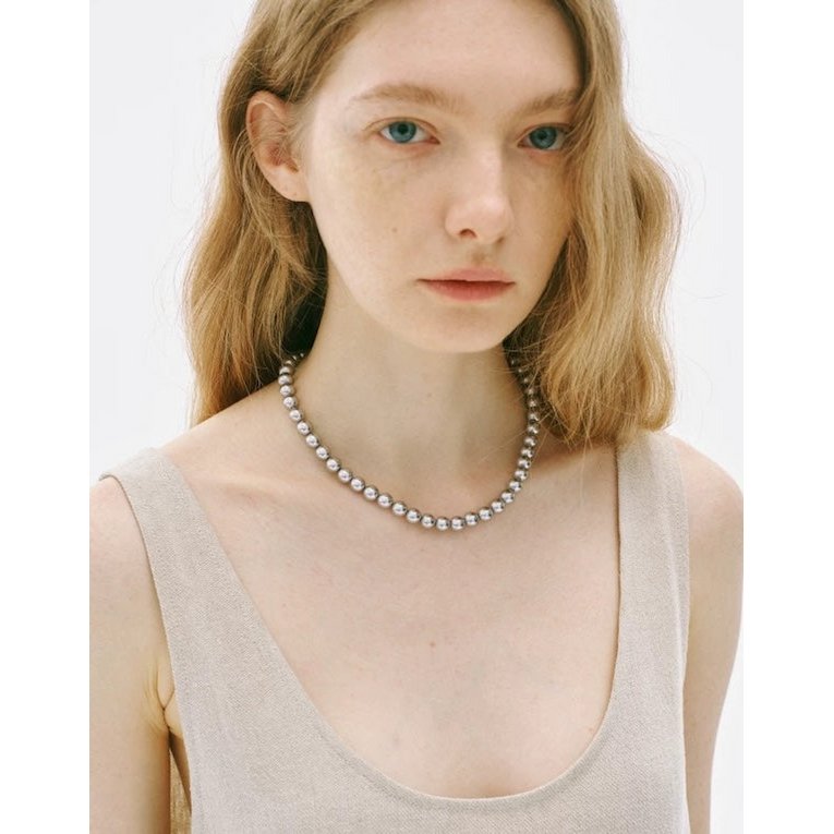Zilveren mist parel kralen ketting
