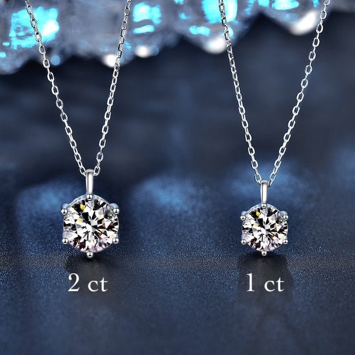 Klassieke 6-klauw Solitaire Moissanite hanger ketting