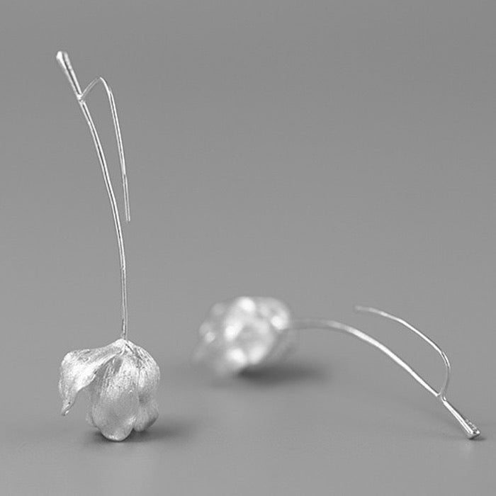 Unieke Tulpbloem Longline Oorbellen