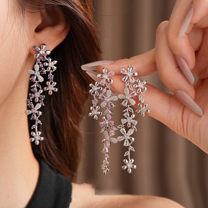 Elegante oogverblindende Bloom Longline oorbellen