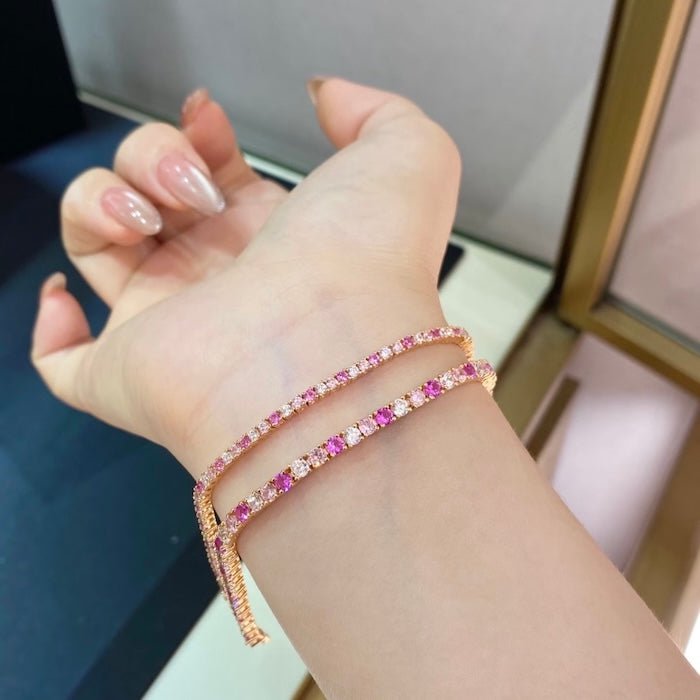Oogverblindende roze Ombré-tennisarmband