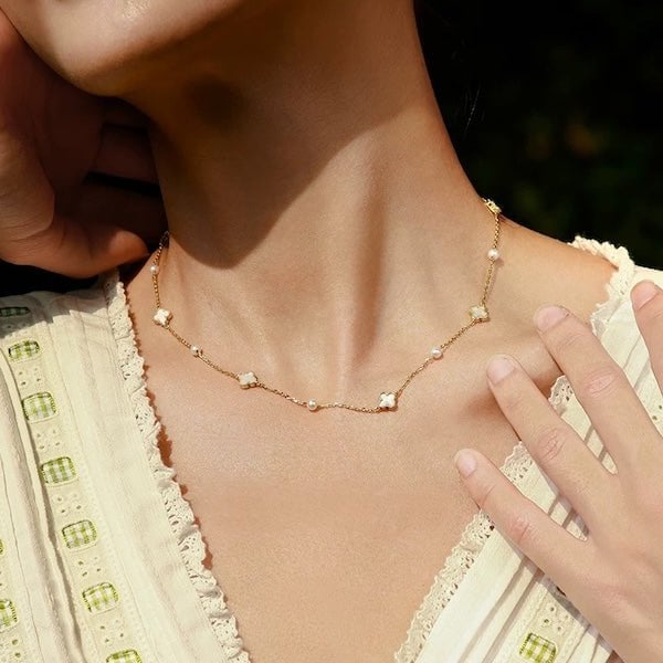 Elegante MOP Lucky Clover parels kralen ketting