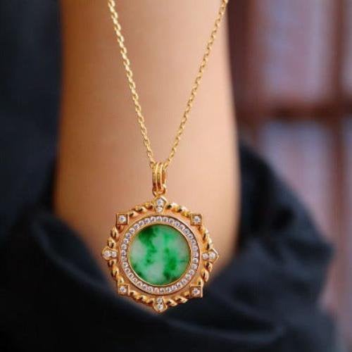 Koninklijke Jade medaillon ketting
